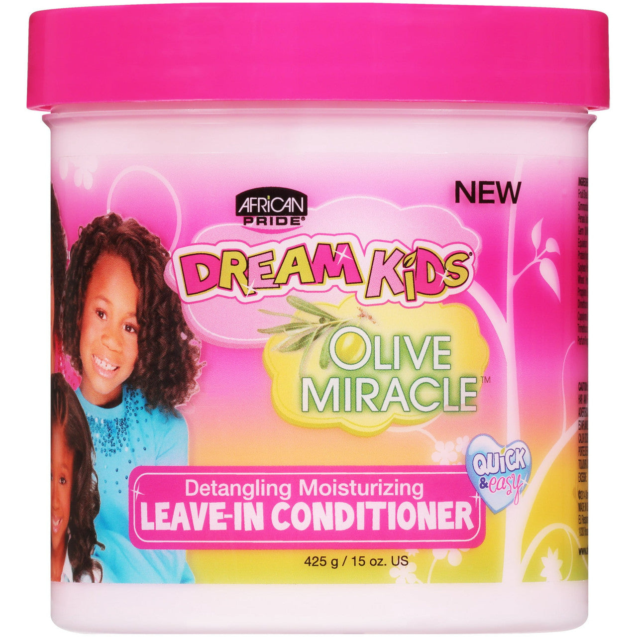 African Pride Dream Kids Leave-In Conditioner, Olive Miracle For Kids Hair, 15 oz